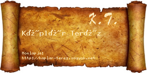Káplár Teréz névjegykártya