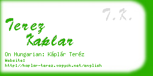 terez kaplar business card